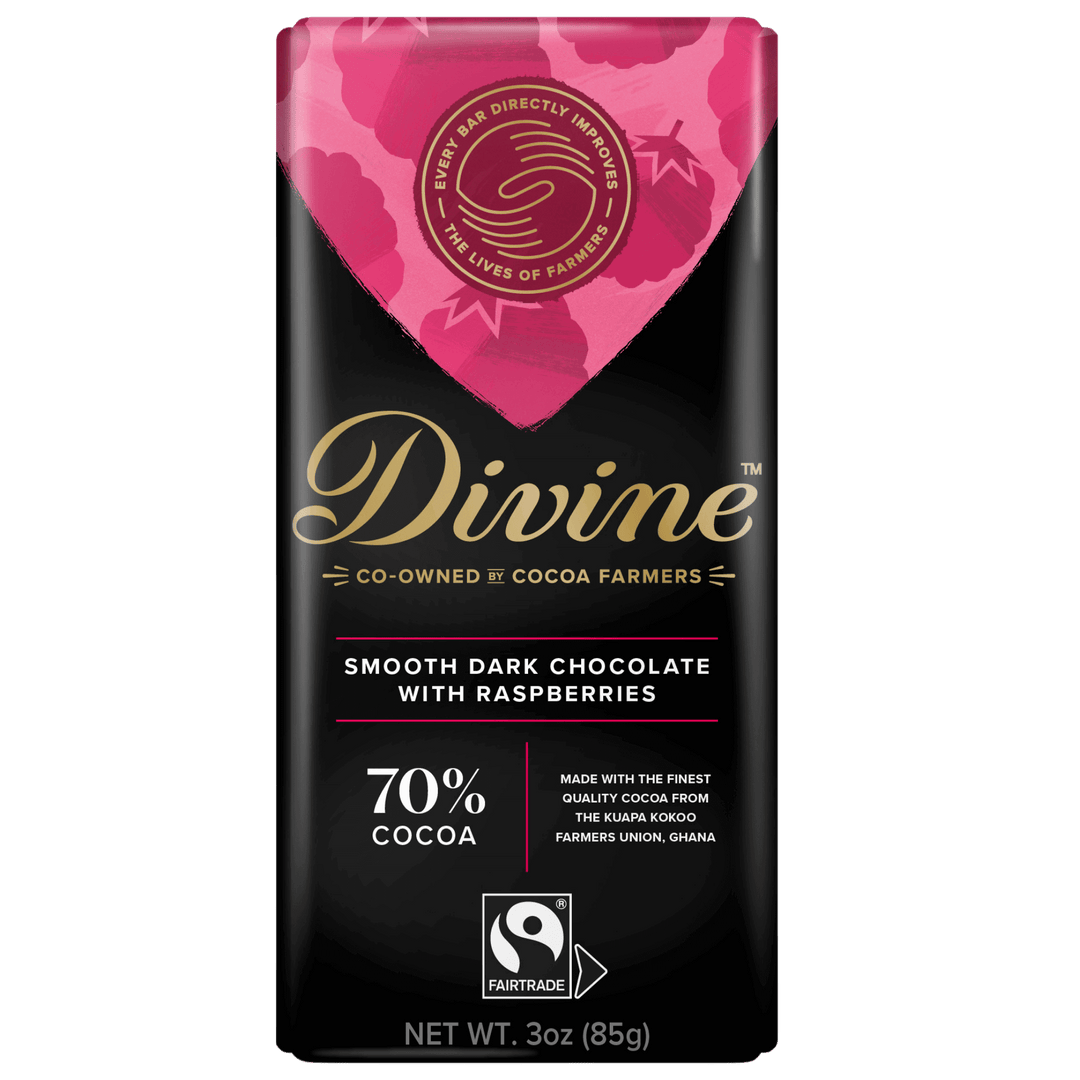 70% Dark Chocolate with Raspberries Sharing Bar, 3 oz.