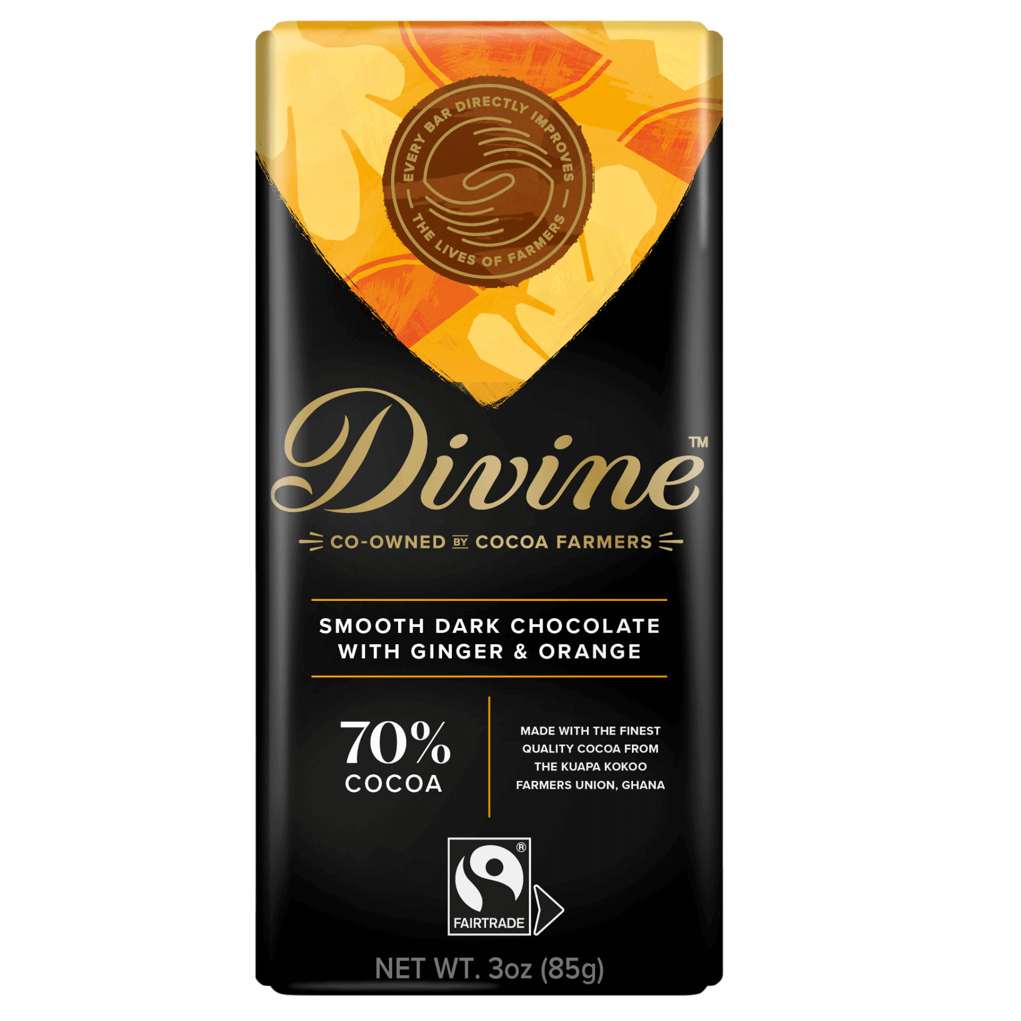 Divine Chocolate 70% Dark Chocolate Ginger & Orange Advent Calendar