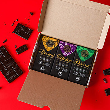 a divine chocolate bars variety pack box