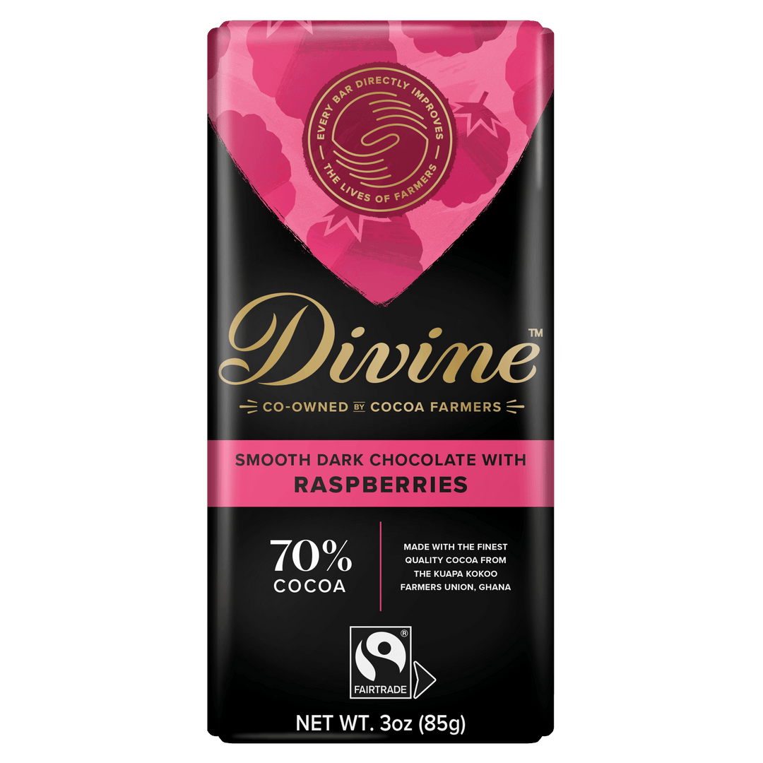 70% Dark Chocolate with Raspberries Sharing Bar, 3 oz.