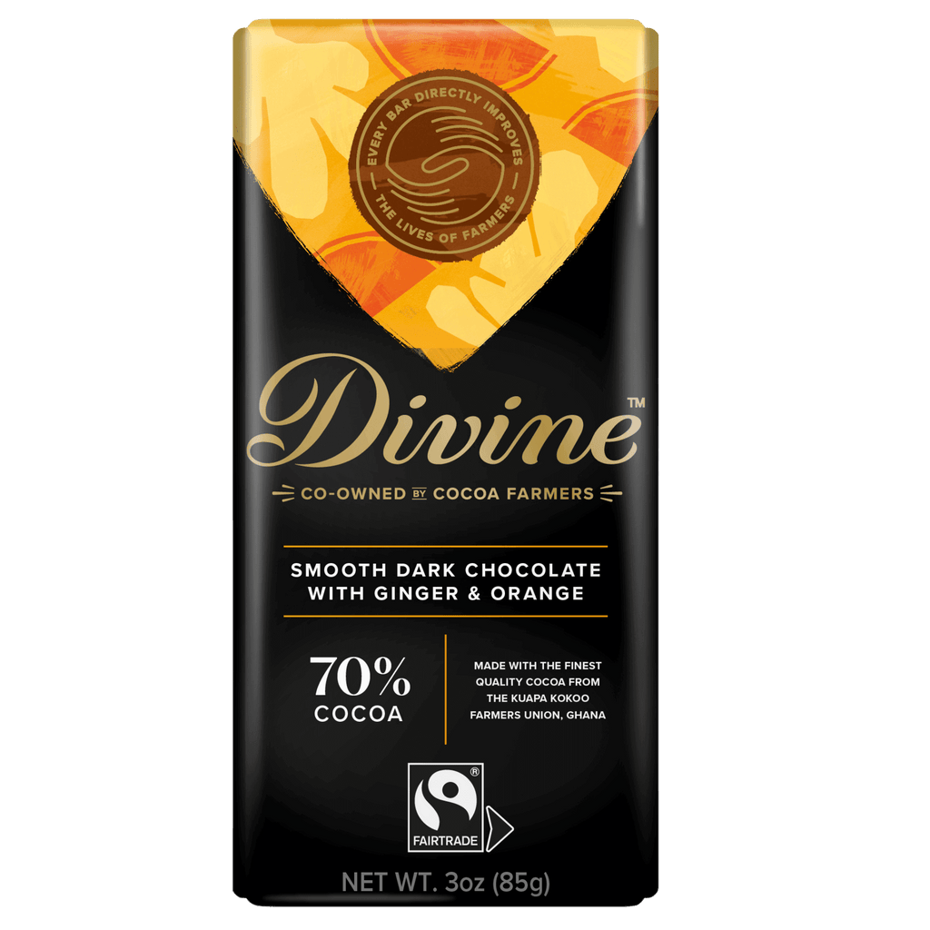 Divine 70% Dark Chocolate with Ginger & Orange | Free 1-3 Day